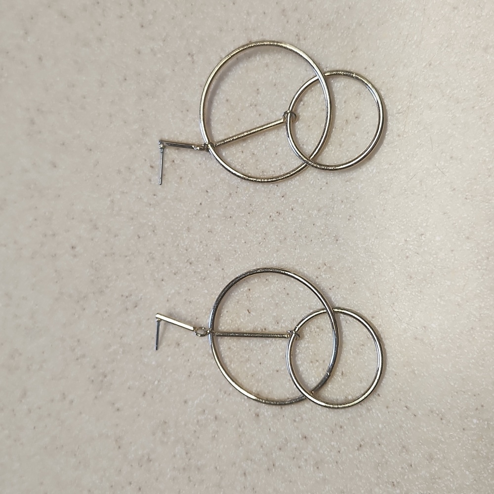 Gold Circular Drop Earrings, GUC